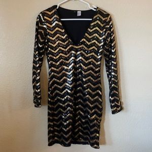 Divided sequin dress